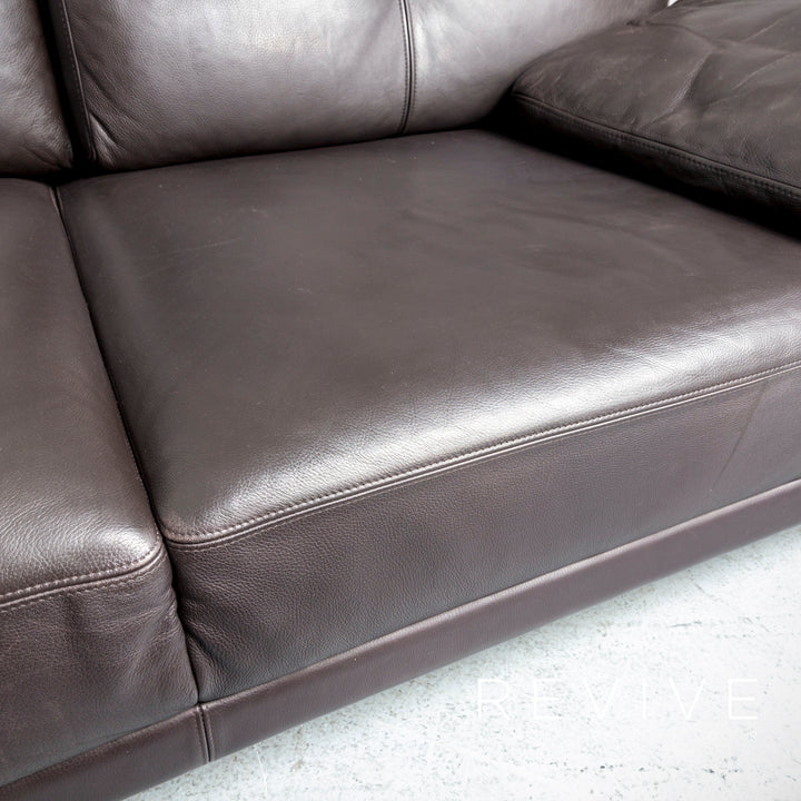 Brühl Alba Leder Ecksofa Braun Couch Funktion Echtleder #6197