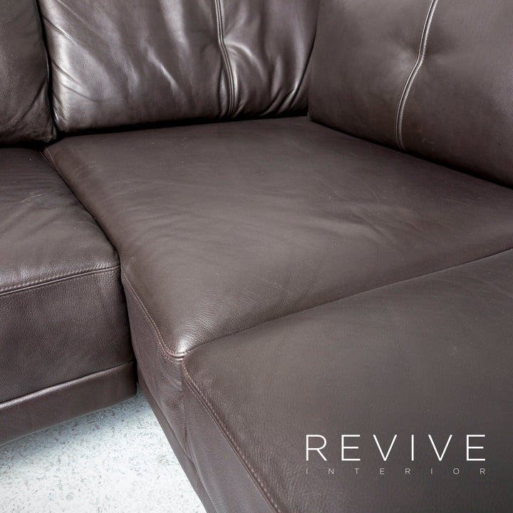 Brühl Alba Leder Ecksofa Braun Couch Funktion Echtleder #6197