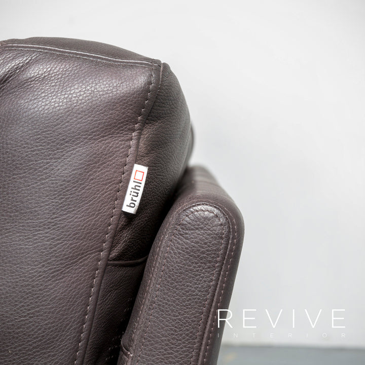 Brühl Alba Leder Ecksofa Braun Couch Funktion Echtleder #6197