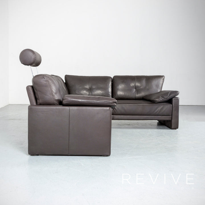 Brühl Alba Leder Ecksofa Braun Couch Funktion Echtleder #6197