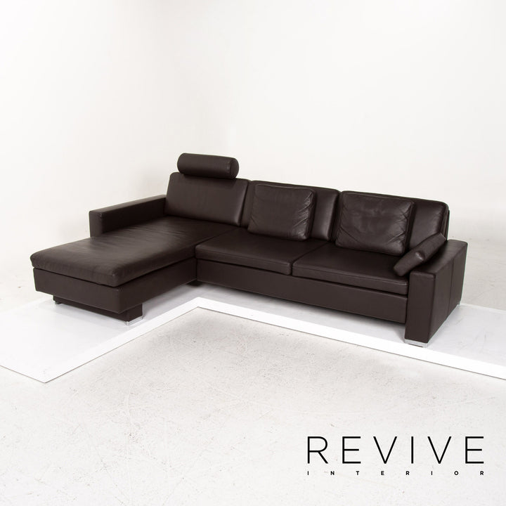 Brühl & Sippold Alba Leder Ecksofa Dunkelbraun Braun Funktion Couch #13402