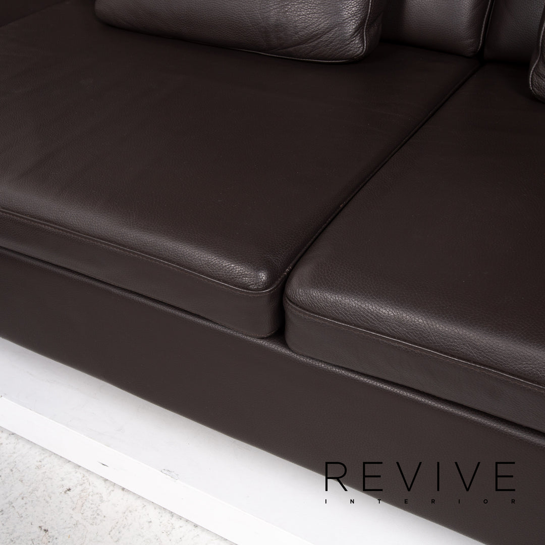 Brühl & Sippold Alba Leder Ecksofa Dunkelbraun Braun Funktion Couch #13402