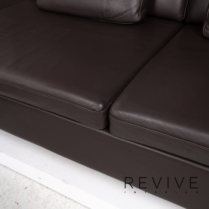 Brühl & Sippold Alba Leder Ecksofa Dunkelbraun Braun Funktion Couch #13402