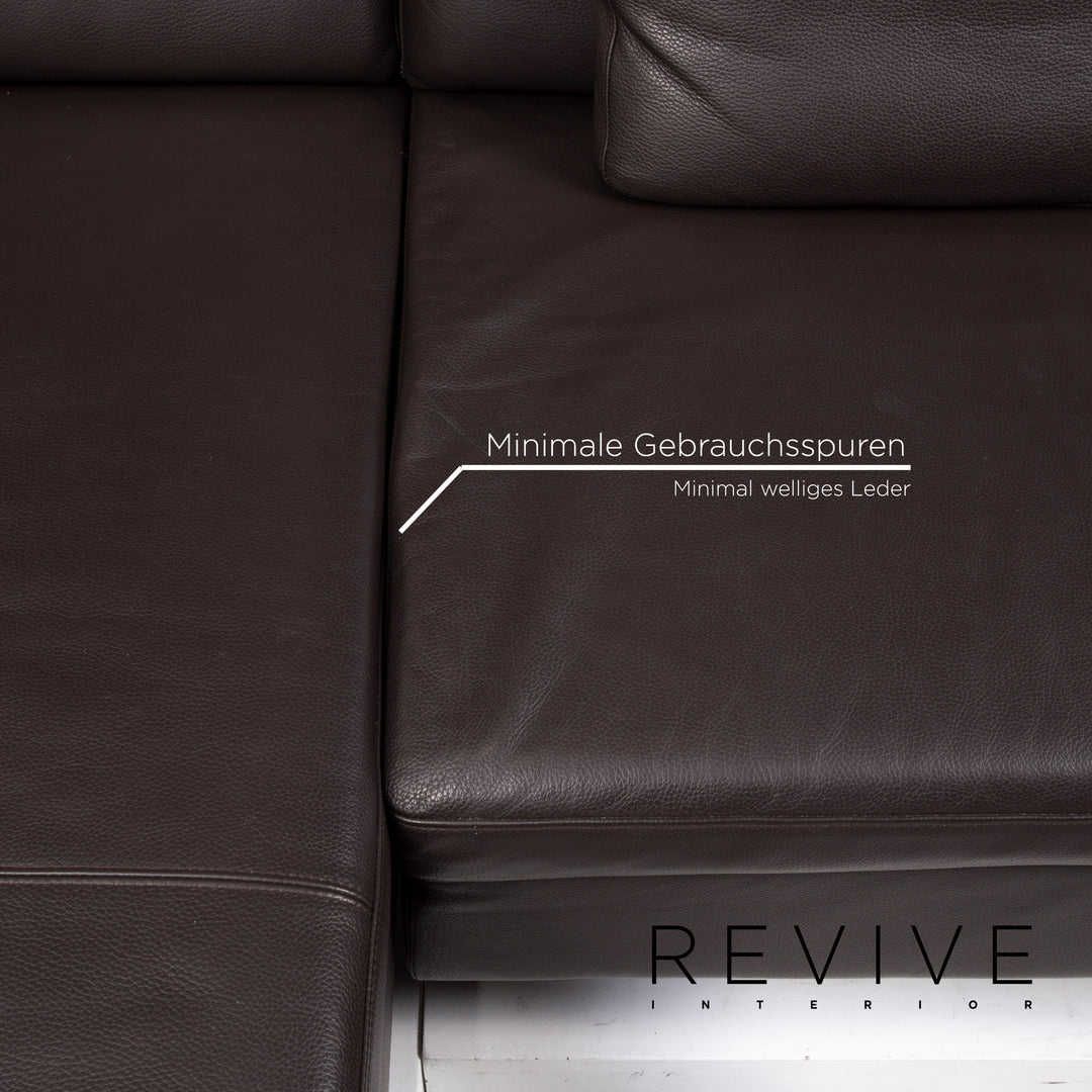 Brühl & Sippold Alba Leder Ecksofa Dunkelbraun Braun Funktion Couch #13402