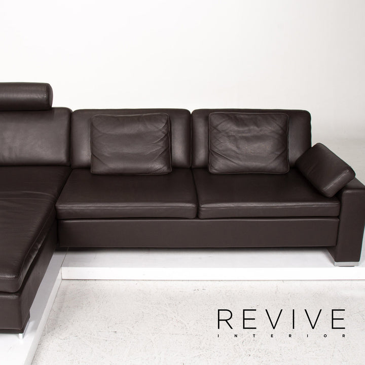 Brühl & Sippold Alba Leder Ecksofa Dunkelbraun Braun Funktion Couch #13402