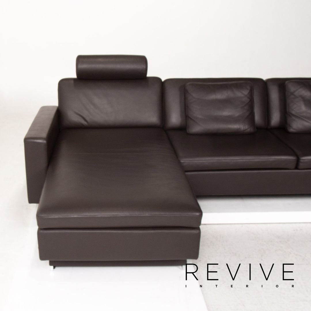 Brühl & Sippold Alba Leder Ecksofa Dunkelbraun Braun Funktion Couch #13402
