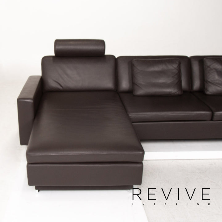 Brühl & Sippold Alba Leder Ecksofa Dunkelbraun Braun Funktion Couch #13402