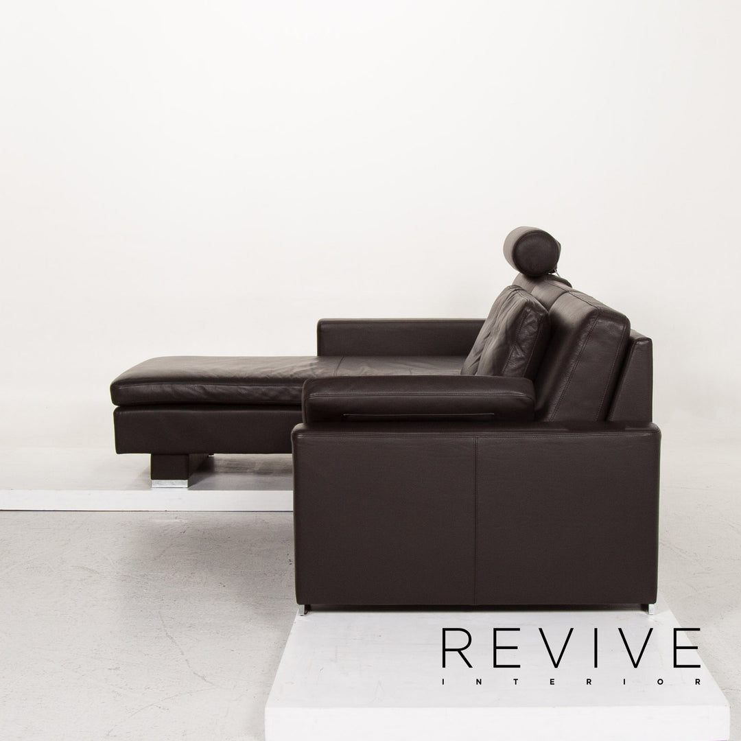 Brühl & Sippold Alba Leder Ecksofa Dunkelbraun Braun Funktion Couch #13402
