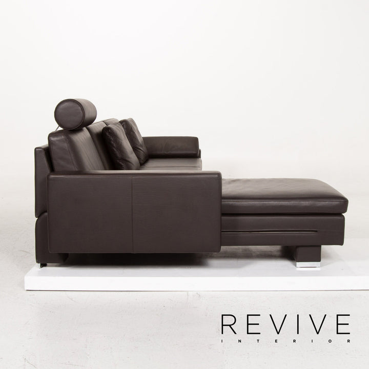 Brühl & Sippold Alba Leder Ecksofa Dunkelbraun Braun Funktion Couch #13402
