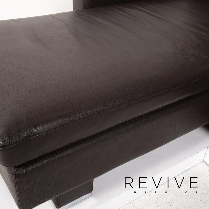 Brühl & Sippold Alba Leder Ecksofa Dunkelbraun Braun Funktion Couch #13402