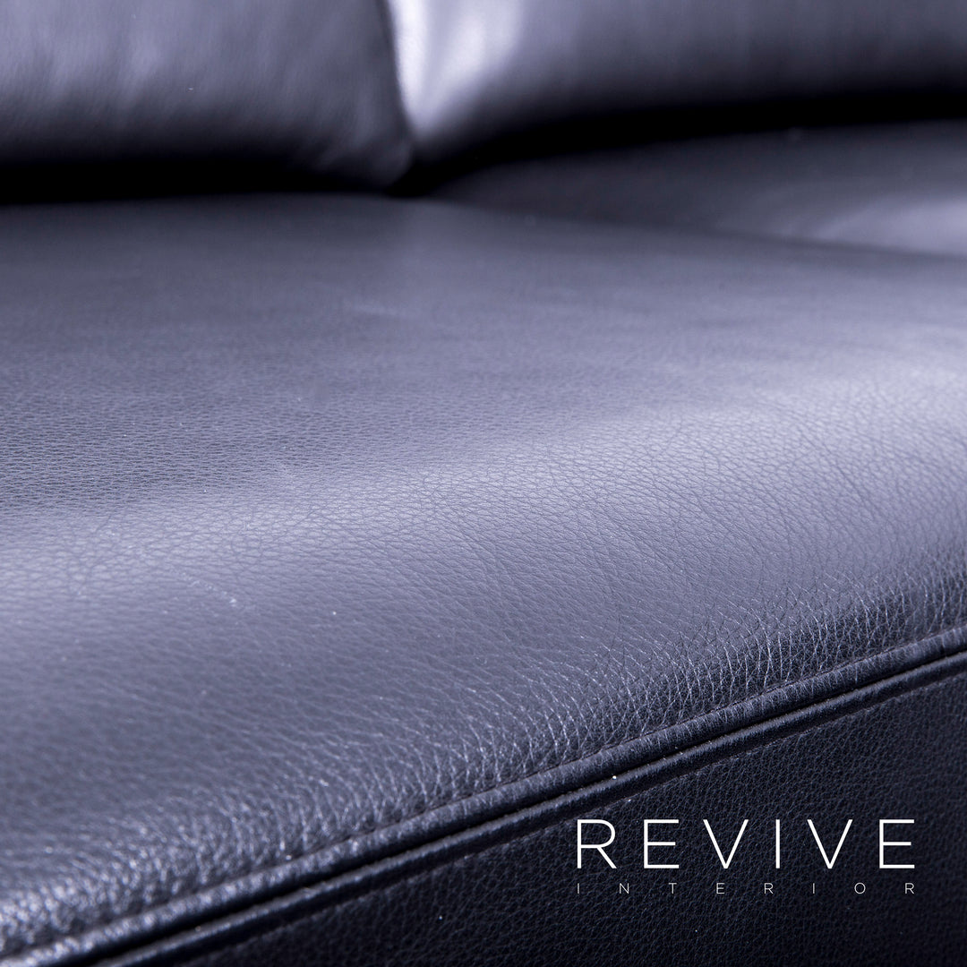 Brühl Alba Leder Ecksofa Schwarz Echtleder Couch #4958
