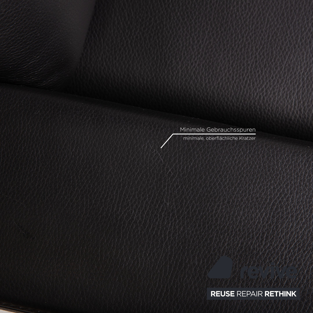 Brühl & Sippold Alba Canapé en Cuir Noir Canapé Deux Places