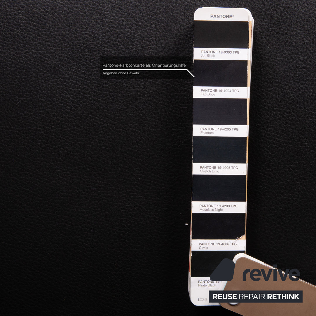 Brühl & Sippold Alba Canapé en Cuir Noir Canapé Deux Places