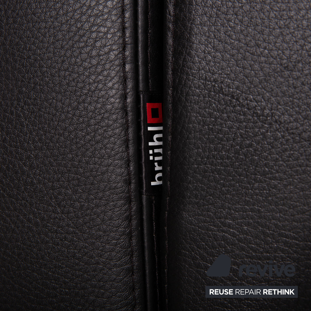 Brühl & Sippold Alba Canapé en Cuir Noir Canapé Deux Places