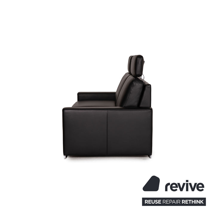 Brühl & Sippold Alba Canapé en Cuir Noir Canapé Deux Places