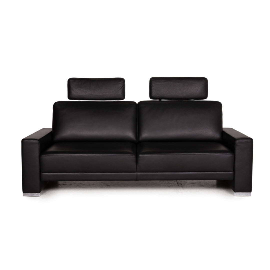 Brühl & Sippold Alba Canapé en Cuir Noir Canapé Deux Places