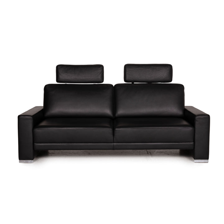 Brühl & Sippold Alba Canapé en Cuir Noir Canapé Deux Places