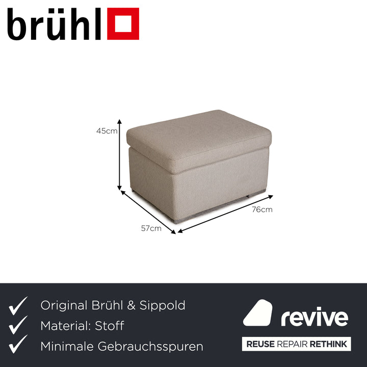 Brühl & Sippold Alba Stoff Hocker Beige