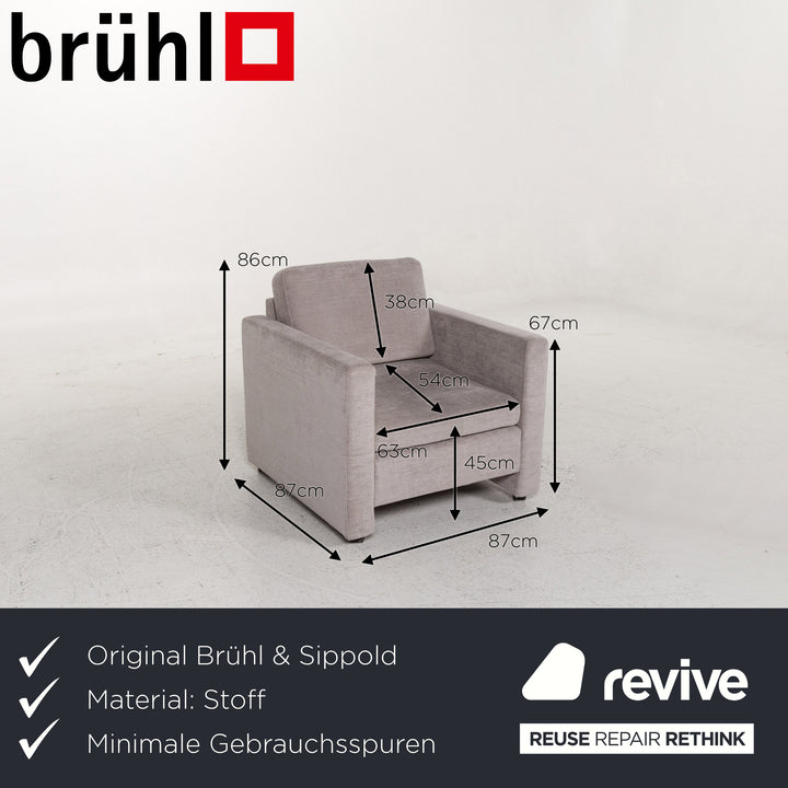 Brühl Alba Stoff Sessel Grau #13357
