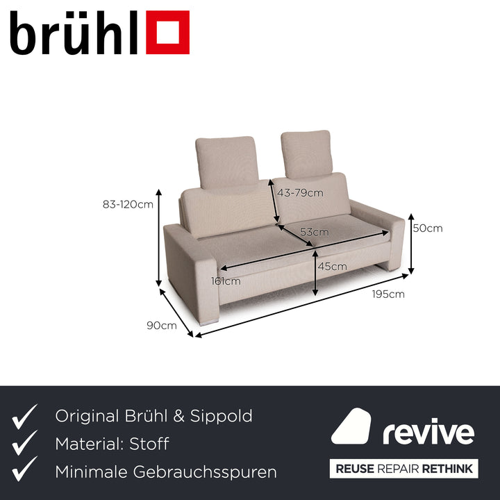 Brühl Alba Stoff Sofa Beige Zweisitzer Couch
