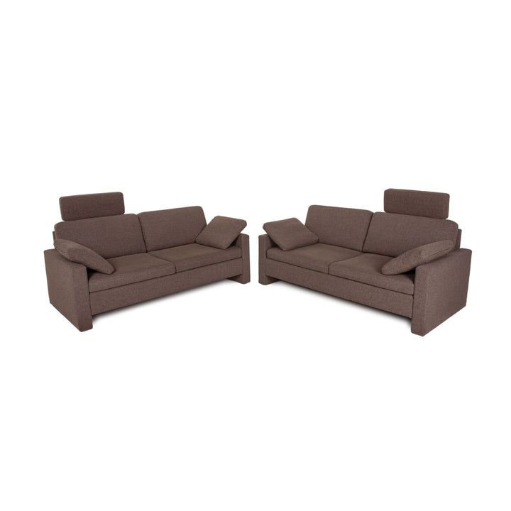 Brühl & Sippold Alba Stoff Sofa Garnitur Braun 2xZweisitzer
