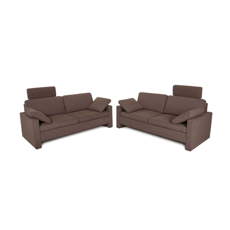 Brühl & Sippold Alba Stoff Sofa Garnitur Braun 2xZweisitzer