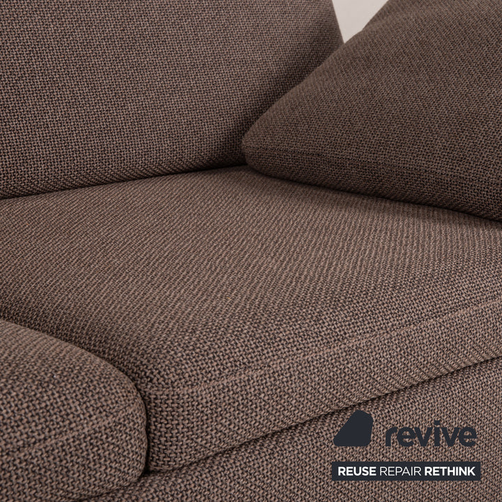 Brühl & Sippold Alba Stoff Sofa Garnitur Braun 2xZweisitzer
