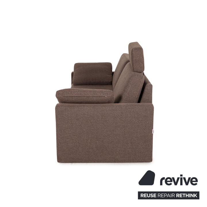 Brühl & Sippold Alba Stoff Sofa Garnitur Braun 2xZweisitzer