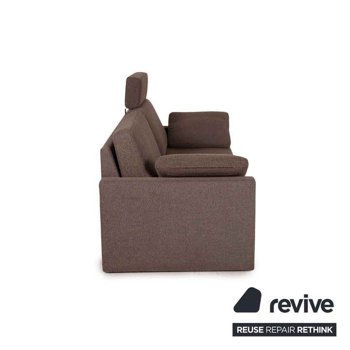 Brühl & Sippold Alba Stoff Sofa Garnitur Braun 2xZweisitzer