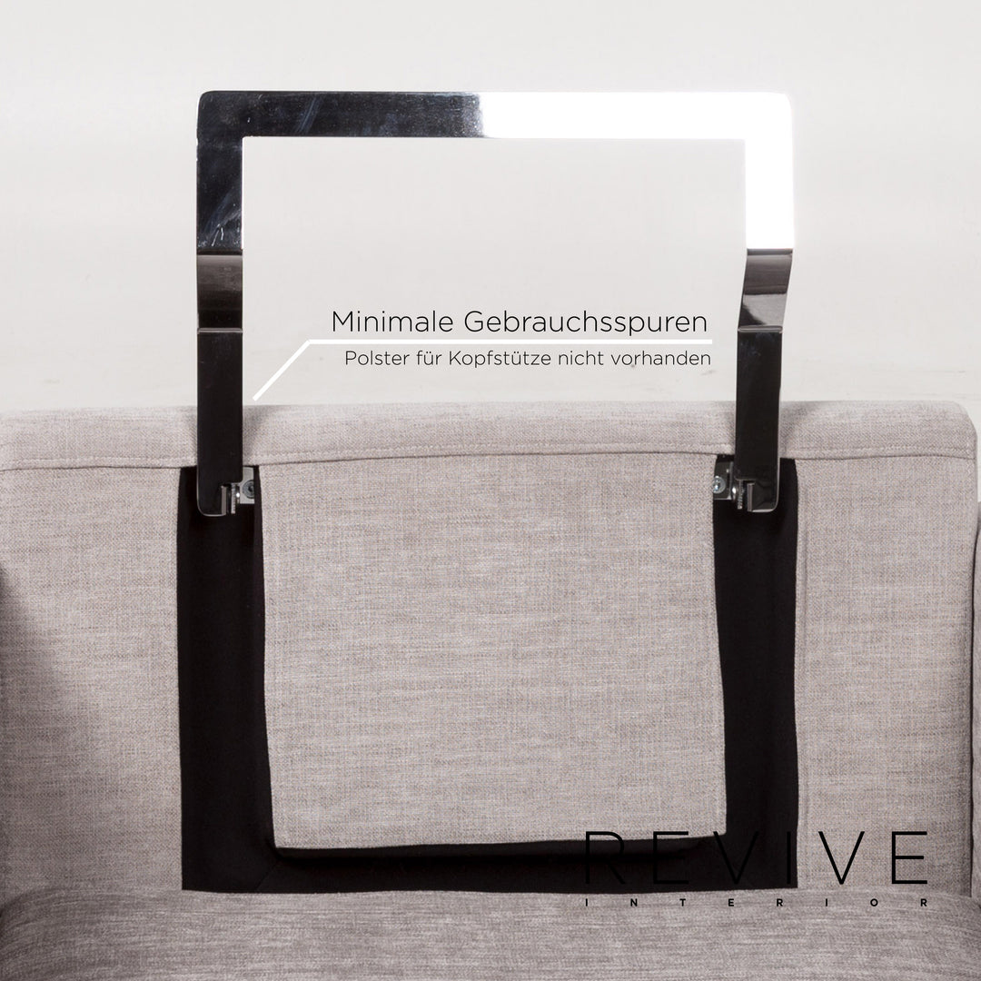 Brühl Alba Stoff Sofa Garnitur Grau 1x Dreisitzer 3x Sessel #13358