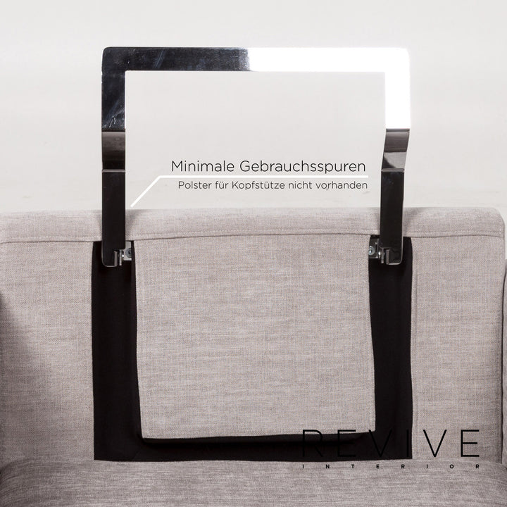 Brühl Alba Stoff Sofa Garnitur Grau 1x Dreisitzer 3x Sessel #13358