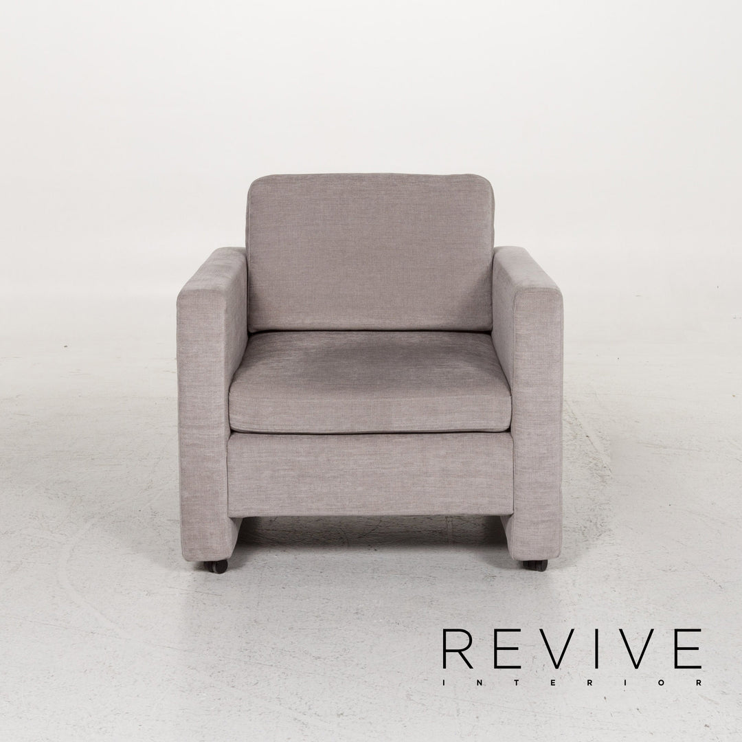 Brühl Alba Stoff Sofa Garnitur Grau 1x Dreisitzer 3x Sessel #13358