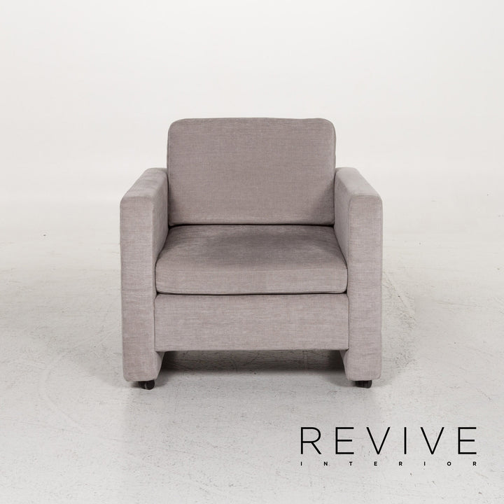 Brühl Alba Stoff Sofa Garnitur Grau 1x Dreisitzer 3x Sessel #13358