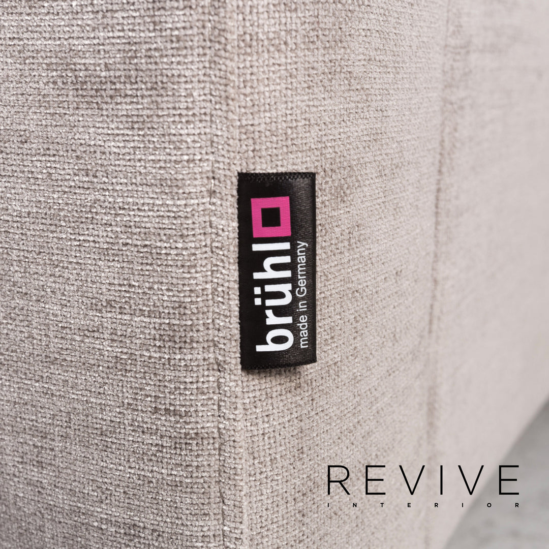 Brühl Alba Stoff Sofa Garnitur Grau 1x Dreisitzer 3x Sessel #13358