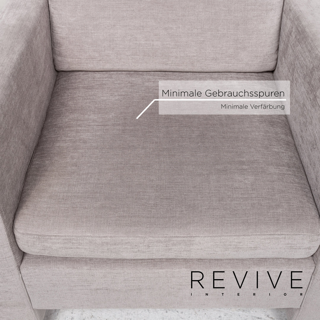 Brühl Alba Stoff Sofa Garnitur Grau 1x Dreisitzer 3x Sessel #13358