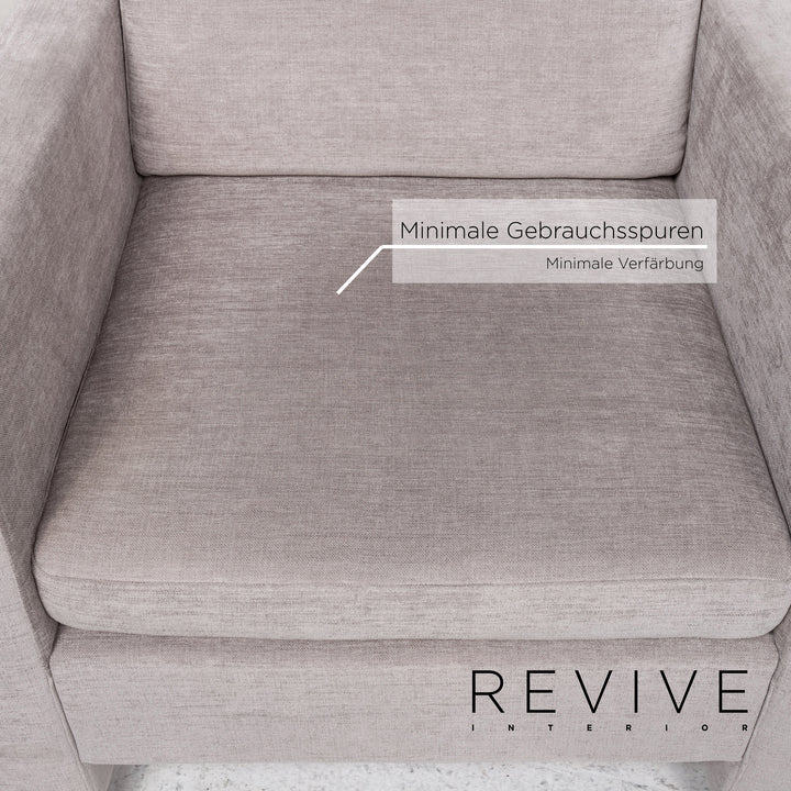 Brühl Alba Stoff Sofa Garnitur Grau 1x Dreisitzer 3x Sessel #13358