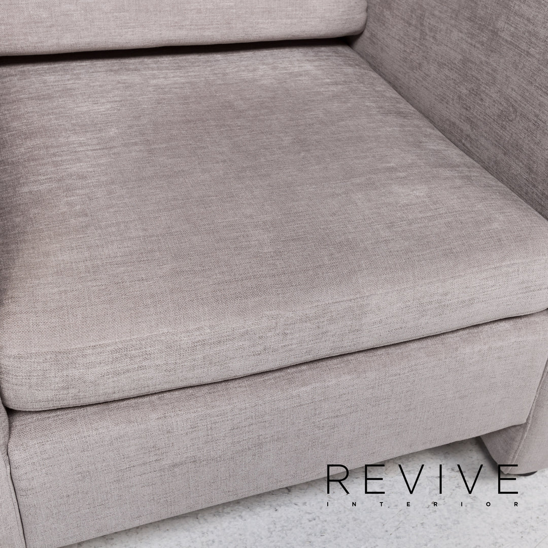 Brühl Alba Stoff Sofa Garnitur Grau 1x Dreisitzer 3x Sessel #13358