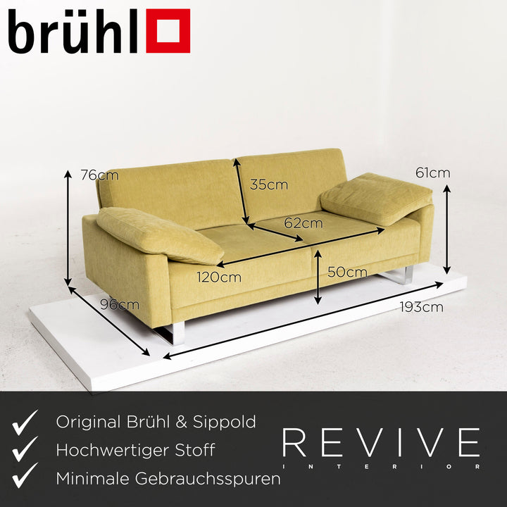 Brühl & Sippold Alba Stoff Sofa Grün Zweisitzer Couch #13216