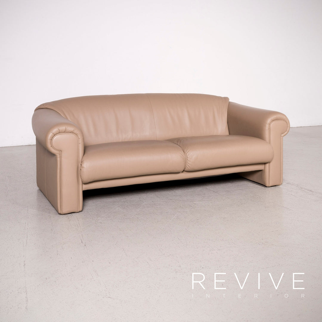 Brühl Ampiezza Designer Leder Sofa Cognac Dreisitzer Echtleder Couch #8341