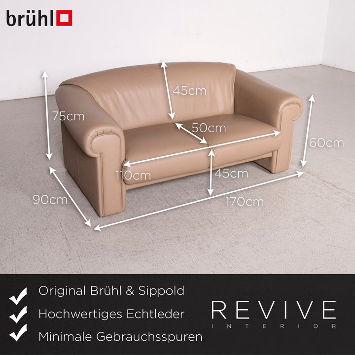 Brühl Ampiezza Designer Leder Sofa Garnitur Cognac Dreisitzer Zweisitzer Echtleder Couch #8491
