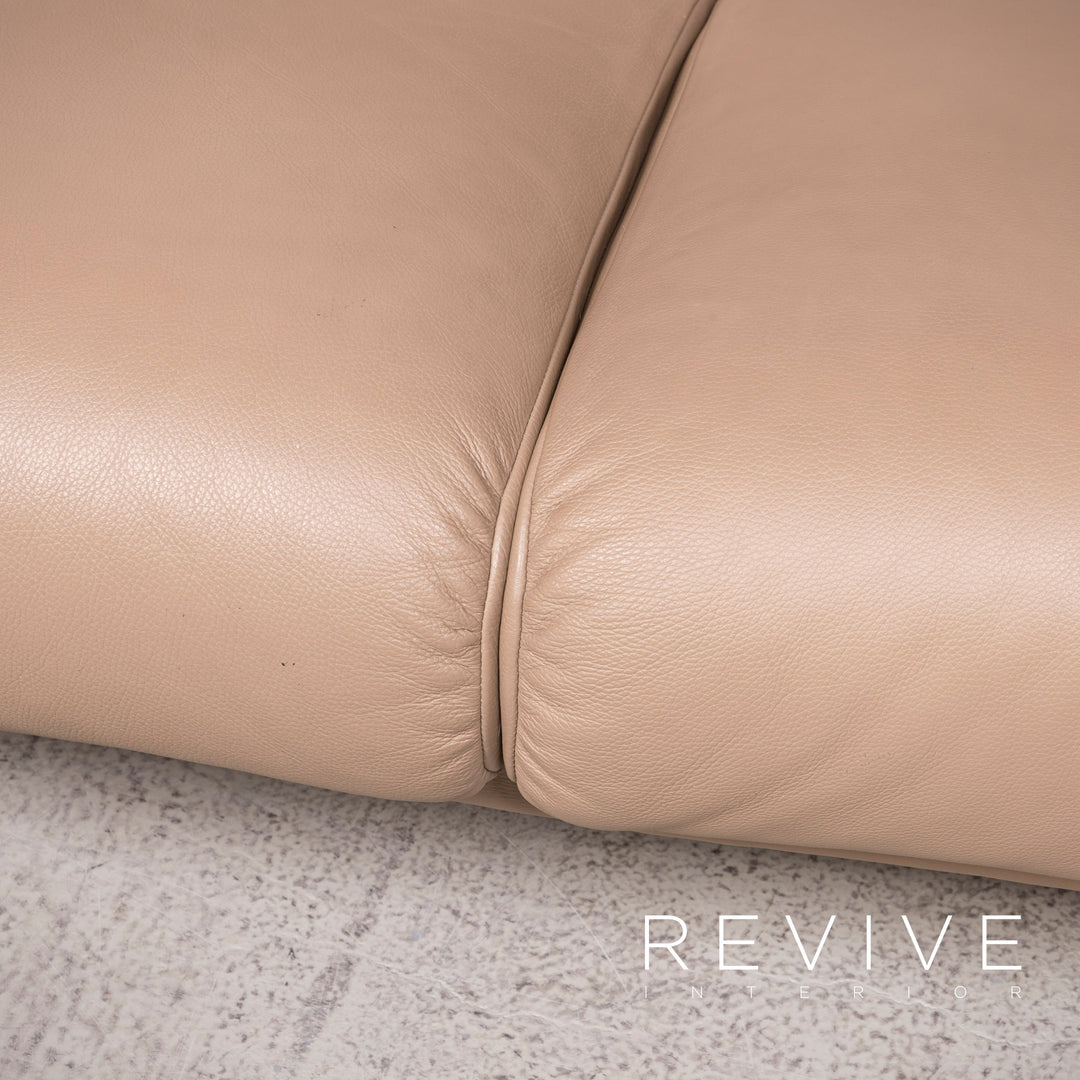 Brühl Ampiezza Designer Leder Sofa Garnitur Cognac Dreisitzer Zweisitzer Echtleder Couch #8491