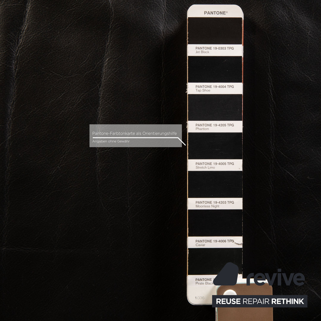 Brühl & Sippold Blanche Leder Sofa Schwarz Dreisitzer Couch