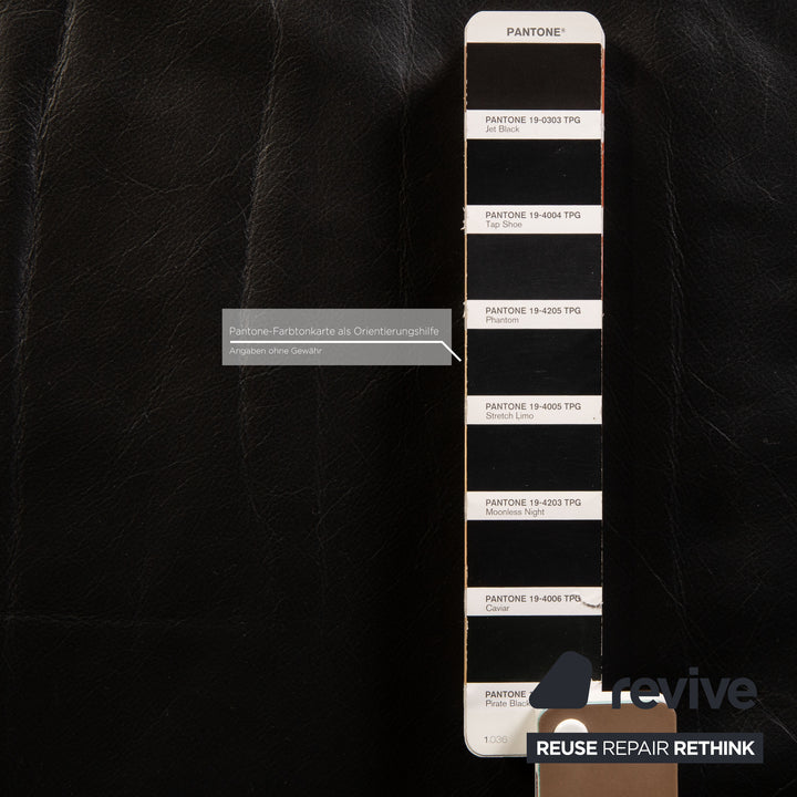 Brühl & Sippold Blanche Leder Sofa Schwarz Dreisitzer Couch