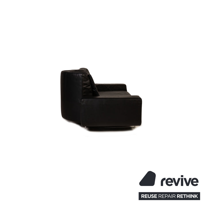Brühl & Sippold Blanche Leder Sofa Schwarz Dreisitzer Couch