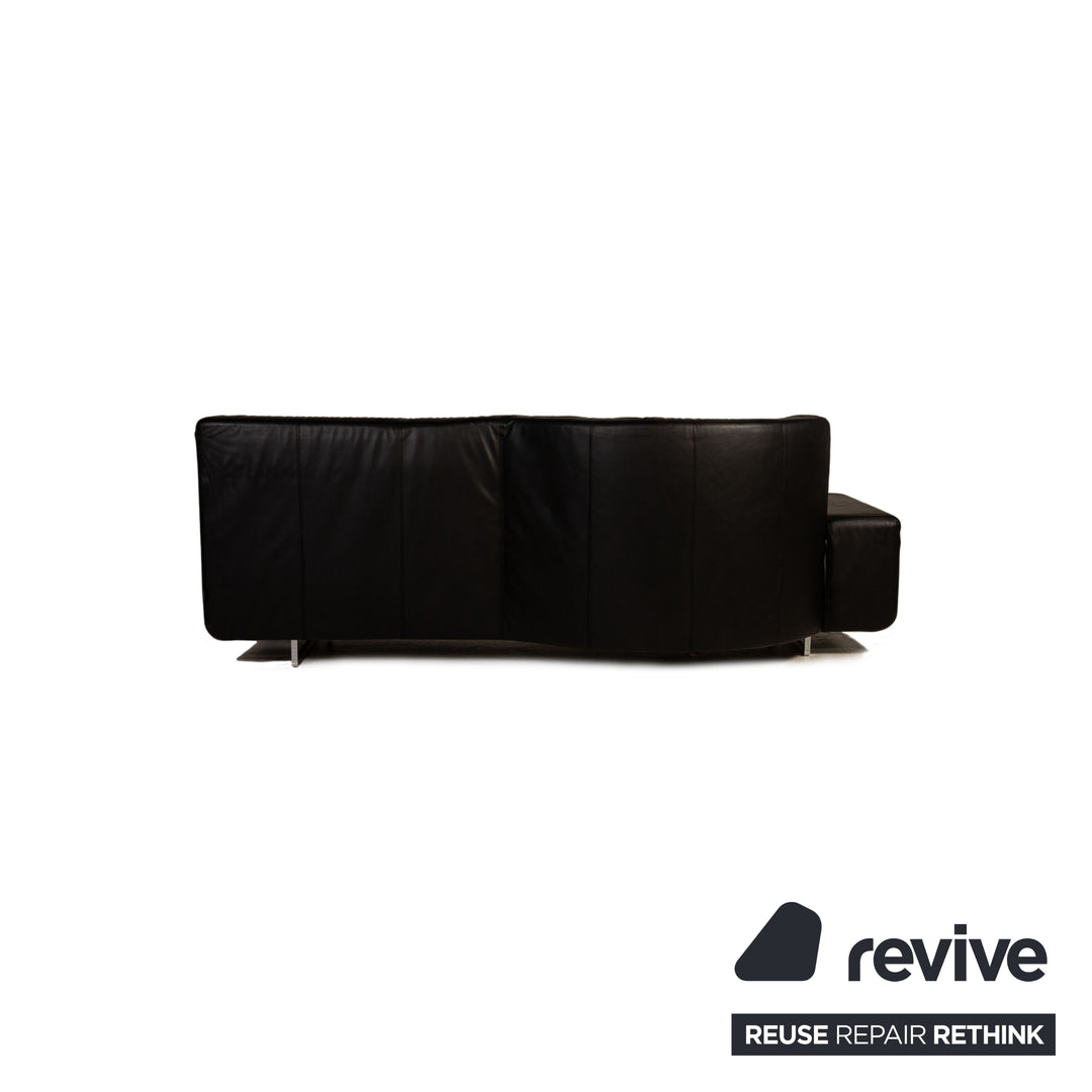 Brühl & Sippold Blanche Leder Sofa Schwarz Dreisitzer Couch