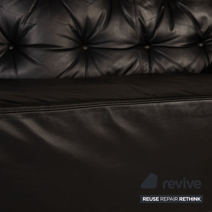 Brühl & Sippold Blanche Leder Sofa Schwarz Dreisitzer Couch