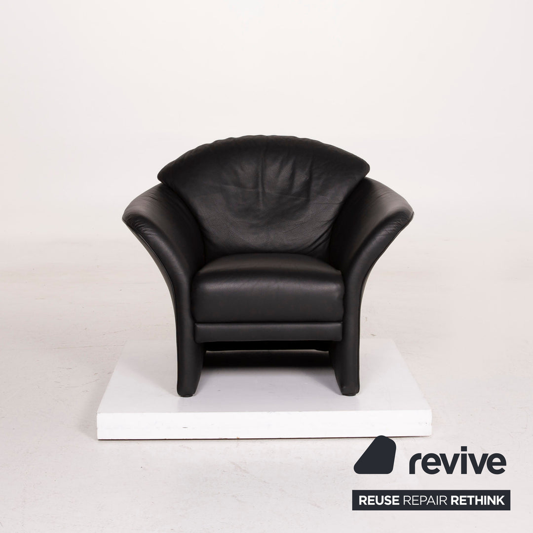 Brühl Boa Leder Sessel Schwarz #15247