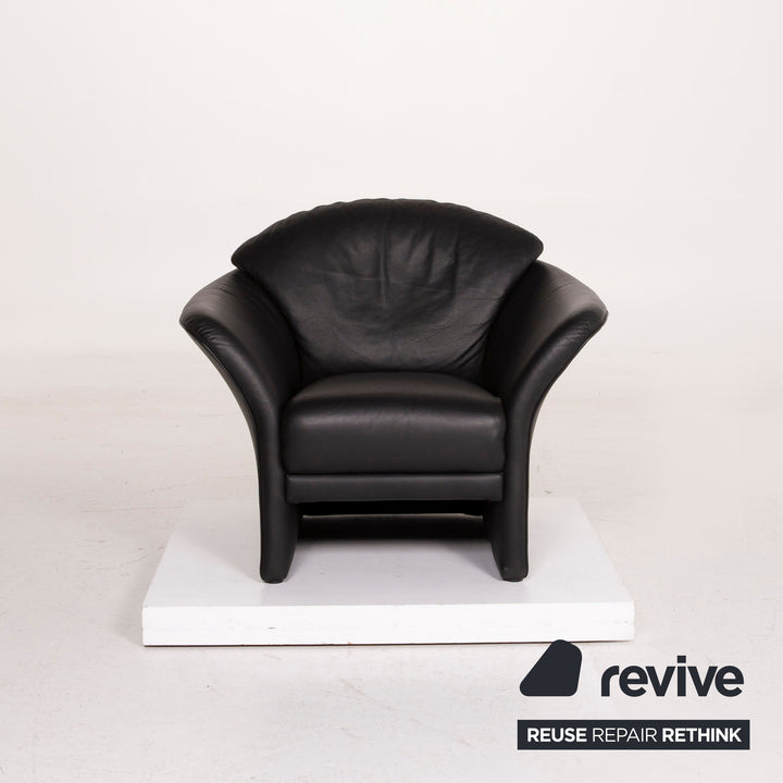 Brühl Boa Leder Sessel Schwarz #15247