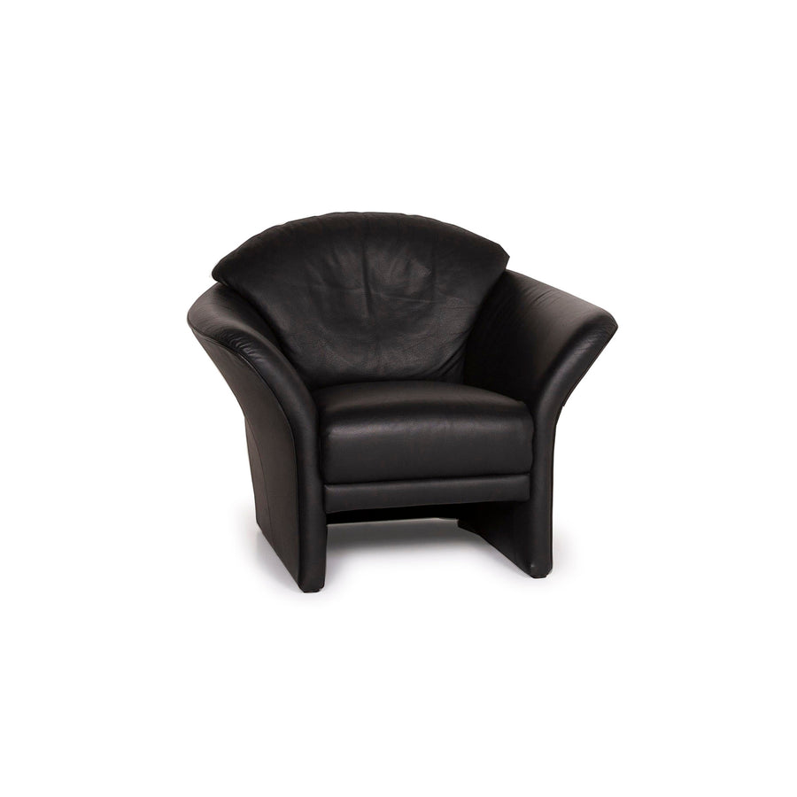 Brühl Boa Leder Sessel Schwarz #15247