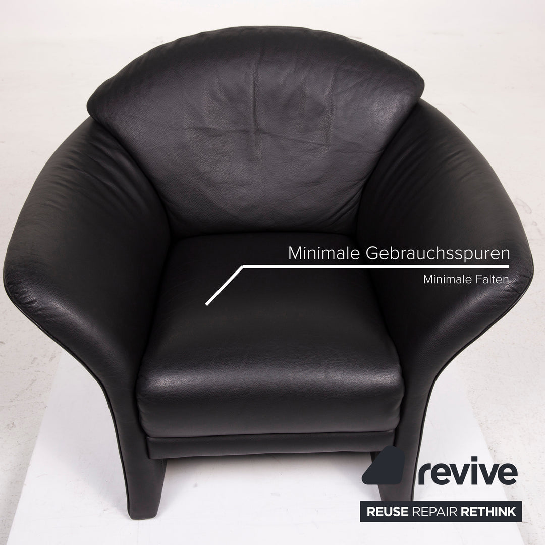 Brühl Boa Leder Sessel Schwarz #15247